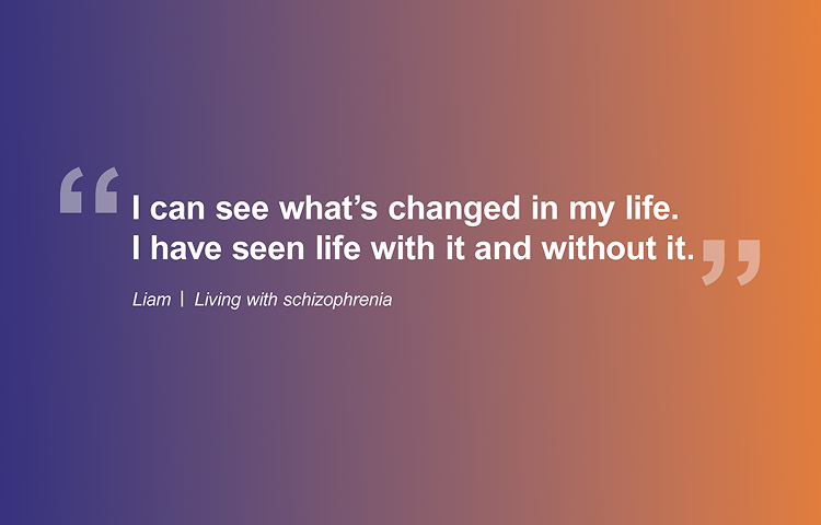"I can see what's changed in my life. I have seen life with it and without it" quote, banner