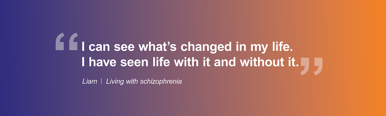 "I can see what's changed in my life. I have seen life with it and without it" quote, banner