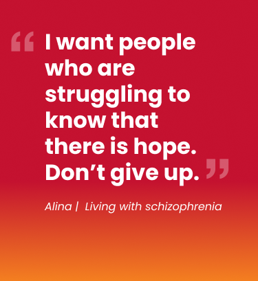 "I want people who are struggling to know that there is hope. Don't give up" quote, banner