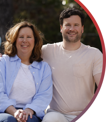 Two people smiling