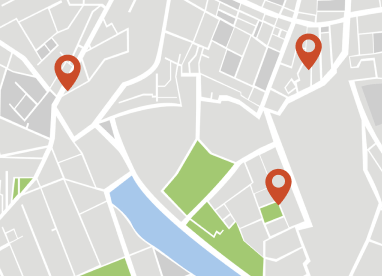 Map with location pins